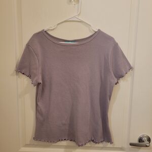 Casual Lavender Short Sleeve Top
